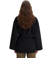 kurz geschnittene Damen Jacke elegante Übergangs-Jacke in Woll-Optik 954641 Schwarz