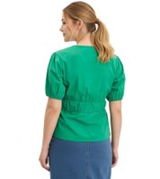 lässige Damen Bluse mit weiten Ärmeln und Bindeband Sommer-Shirt 917998 Grün