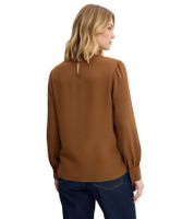 fließende Damen Bluse Satin-Bluse mit leichtem Glanz Ausgeh-Bluse 935646 Braun