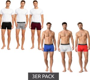 Lot de 3 boxers Le Coq Sportif Basic pour homme, en coton, gris/bordeaux/noir ou rouge/gris clair/bleu