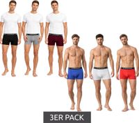 Lot de 3 boxers Le Coq Sportif Basic pour homme, en coton, gris/bordeaux/noir ou rouge/gris clair/bleu