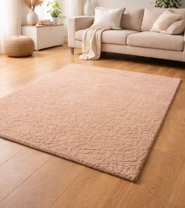 Tappeto in morbido velluto, tappeto da soggiorno, accessorio per la casa, tappeto decorativo 943762 Beige