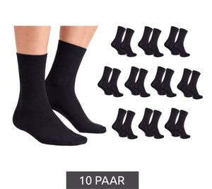Chaussettes respirantes en bambou CAPPUCCINO ITALIA (lot de 10 paires) pour femme et homme, coloris noir 11687