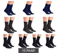 Atmungsaktive 10 Paar CAPPUCCINO ITALIA Damen & Herren Bambus-Socken Alltags-Strümpfe Freizeit-Socken 11685 Schwarz/Dunkelblau/Grau