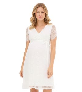 Vestido de novia premamá con función de lactancia, corto, 975080, blanco