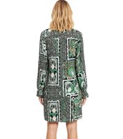 Vestido Mini Cruzado de Verano para Mujer con Estampado Paisley 942167 Negro/Verde/Blanco