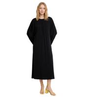 Abito midi drappeggiato da donna, abito da mezza stagione a maniche lunghe, abito da lavoro 961129 Nero