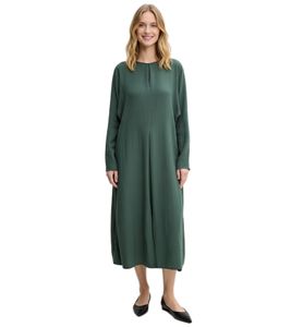 Vestido midi drapeado para mujer, vestido de transición de manga larga, vestido de negocios 976480 verde