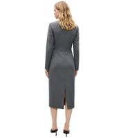 Vestido midi atemporal para mujer, vestido tubo con pinzas en la cintura, vestido de oficina 916193 gris