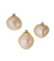 Confezione da 3 palline di Natale in vetro a forma organica, decorazione per la casa, 932825 Champagne opaco