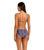 Bas de bikini fantaisie pour femme, coupe classique et ornements 976527 Bleu/Rose/Beige