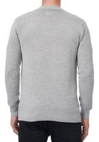 Trendige Herren Strick-Jacke im College-Look Sweat-Jacke Pullover 13337 Grau