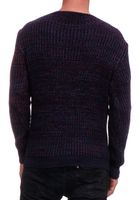 Fashionable men's oversized chunky knit sweater 13365 Navy