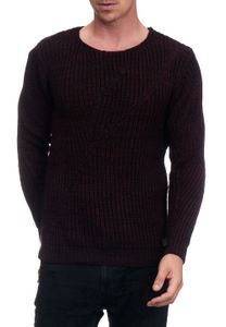 Fashionable men's oversized chunky knit sweater 13365 Black