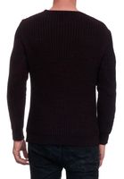 Fashionable men's oversized chunky knit sweater 13365 Black