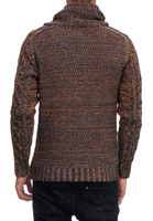 Moderner Herren Strick-Pullover mit Rollkragen Strukturstrick-Sweater 13369 Camel