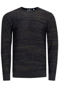 Moderner Herren Feinstrick-Pullover mit Strukturmuster Rundhals-Sweater 13371 Khaki