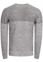 Cooler Herren Feinstrick-Pullover mit Colorblock Rundhals-Sweater 13376 Grau