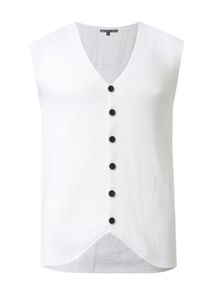 Elegante Herren Feinstrick-Weste mit Knopfleiste Anzug-Weste 13412 Weiß