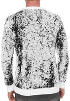 Zeitloser Herren Rundhals-Pullover im Zweifarben-Design Feinstrick-Sweater 13433 Weiß