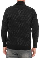 Sportiver Herren Stehkragen-Pullover mit 1/2-Zipper Feinstrick-Sweater 13444 Schwarz