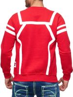Sportlicher Herren Casual-Pullover mit Kontrastprint Rundhals-Sweater 19045 Rot