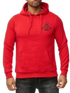 Sweat à capuche élégant pour homme, orné d'un imprimé ange et d'un grand imprimé au dos, modèle 19102, rouge.