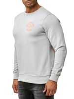 Maglione casual da uomo con scollo rotondo, stampa del logo e grande stampa sul retro, maglione 19103 grigio