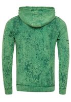 Felpa con cappuccio da uomo moderna, felpa con cappuccio lavata a olio con motivo trapuntato e stampe di lettere, maglione 19131 verde