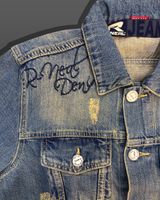 Stylische Herren Jeans-Jacke im Vintage-Look Used Waschung Kentkragen Denim-Jacke 8220 Vintage Blau