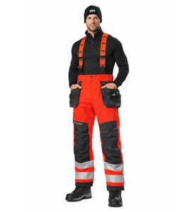 Salopette de travail d'hiver imperméable Helly Hansen Alna 2.0 pour homme, avec technologie HellyTech, pantalon d'hiver, pantalon de travail, classe de protection 71491-169, orange/noir