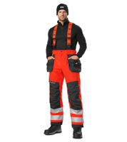 Salopette de travail d'hiver imperméable Helly Hansen Alna 2.0 pour homme, avec technologie HellyTech, pantalon d'hiver, pantalon de travail, classe de protection 71491-169, orange/noir