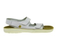 Slip-resistant hsm men's work sandals, ESD-compatible, genuine leather shoes with SRC protection class, clogs, professional shoes, factory second-hand, B-grade, medical shoes, white