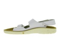 Slip-resistant hsm men's work sandals, ESD-compatible, genuine leather shoes with SRC protection class, clogs, professional shoes, factory second-hand, B-grade, medical shoes, white