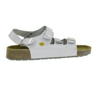 Slip-resistant hsm men's work sandals, ESD-compatible, genuine leather shoes with SRC protection class, clogs, professional shoes, factory second-hand, B-grade, medical shoes, white