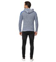 Modern Men's Knit Sweater Hooded Pullover Chunky Knit Hoodie Knit Jacket 13290 Sax-Blue