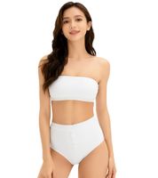 2-Pack Women's Bandeau Bras, Strapless, Organic Cotton, Wire-Free, Black/Turquoise or Dark Blue/White