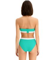 2-Pack Women's Bandeau Bras, Strapless, Organic Cotton, Wire-Free, Black/Turquoise or Dark Blue/White