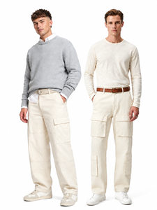 stylische Herren Cargo-Jeans Freizeit-Hose mit vielen Taschen 4 Pocket Style oder 2 Pocket Style Beige