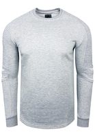 Urbanes Sweatshirt für Herren mit geripptem Ärmeldesign Pullover Sweater 19056 in Rosa, Grau oder Grün