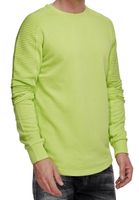 Urbanes Sweatshirt für Herren mit geripptem Ärmeldesign Pullover Sweater 19056 in Rosa, Grau oder Grün