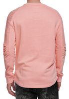 Urbanes Sweatshirt für Herren mit geripptem Ärmeldesign Pullover Sweater 19056 in Rosa, Grau oder Grün