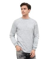 Urbanes Sweatshirt für Herren mit geripptem Ärmeldesign Pullover Sweater 19056 in Rosa, Grau oder Grün