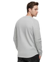 Urbanes Sweatshirt für Herren mit geripptem Ärmeldesign Pullover Sweater 19056 in Rosa, Grau oder Grün