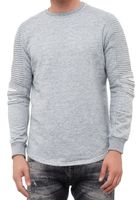 Urbanes Sweatshirt für Herren mit geripptem Ärmeldesign Pullover Sweater 19056 in Rosa, Grau oder Grün