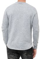 Urbanes Sweatshirt für Herren mit geripptem Ärmeldesign Pullover Sweater 19056 in Rosa, Grau oder Grün