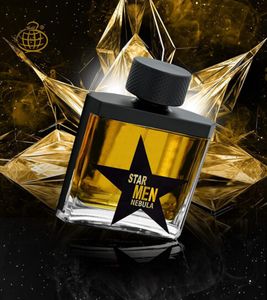 Fragrance World Star Men Nebula Eau de Parfum Uomo Fragrance World Fragranza Legnosa Ambrata con Freschezza Fruttata Profumo Corpo 100ml Nero