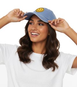 Cheeky TwinHeart Smiley Classic Baseball Cap with Smiley Patch, Cotton Cap, Adjustable Brim, 4603M K258209 Light Blue