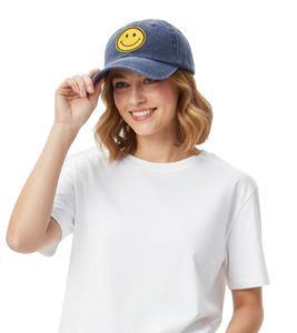 Cheeky ZWILLINGSHERZ Smiley Classic Baseball Cap with Smiley Patch, Cotton Cap, Adjustable Brim, 4603M K258209 Navy Blue
