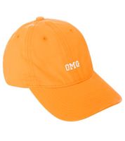 Casquette de baseball classique OMG à double cœur lumineux avec broderie OMG, en coton, visière ajustable, 4603M K258210 Orange fluo